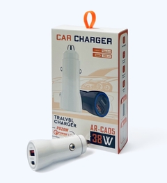 Cargador CABEZAL auto 38W USB+USB-C PD20W QC3.0 AR-CA05