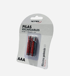 Pilas Recargable AAA 1100ma Pack X 2 NETMAK