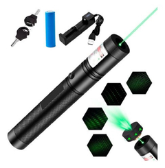 Puntero Laser Verde Potente + Pila Recargable Cargador !