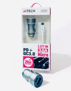 Cargando AUTO metal 20W PD QC3.0 3.6A Micro(V8) AITECH CC114