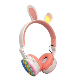 Auriculares Inalambricos Bluetooth Niños Vincha Orejas De Conejo Popit