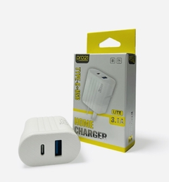 Cargador cabezal USB+Tipo-C 3.1A LITE pro21