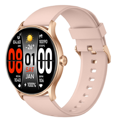 Imagen de Reloj Smartwatch Nictom Nt16 REDONDO Malla Goma Resist. al Agua llamadas Bt color ROSA NEGRO