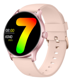 Reloj Smartwatch Nictom Nt16 REDONDO Malla Goma Resist. al Agua llamadas Bt color ROSA NEGRO