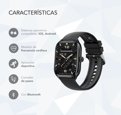 Reloj Smartwatch Nictom Nt07 Negro Nfc Bluetooth Llamadas - comprar online