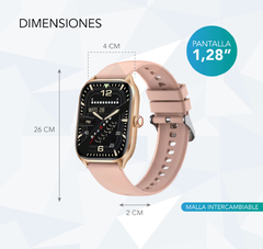 Reloj Smartwatch Nictom Nt07 Rosa Nfc Bluetooth Llamadas - comprar online