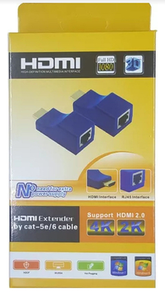 Extensor HDMI alargue 30 metros cable red Rj45 auto Extensor - comprar online