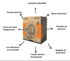 Caloventor Turbo Netmak Split Ambiente/calor 1900w 3 Niveles - comprar online