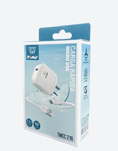 Cargador TIME 2.1A V8 MICRO USB Carga Rápida con CABLE DESMONTABLE - comprar online