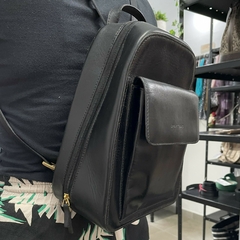 Mochila couro preta Smart Bag #2471 na internet