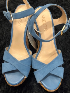 SANDÁLIA ANABELA AZUL AREZZO - comprar online