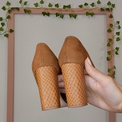 Peep Toe Caramelo com Verde água Cissi na internet