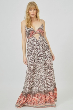 Vestido Lg De Crepe Animal Print - comprar online