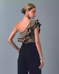 Blusa Ombro Único Animal Print - comprar online