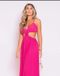 Vestido Longo Alça Carolina Rosa - comprar online