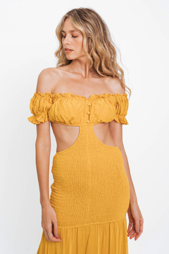 Vestido Ombro a ombro Oceania Amarelo - Ray by Ray