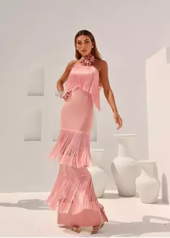 Vestido Franjas Rose