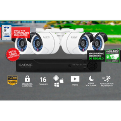 KIT DVR 16 CANALES + 4 CAMARAS CCTV EXTERIOR DSICO 1TB - comprar online