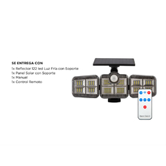 REFLECTOR LED SOLAR GADNIC 24W LUZ FRIA + CONTROL REMOTO
