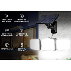 REFLECTOR LED SOLAR GADNIC 25W LUZ FRIA + CONTROL REMOTO - comprar online