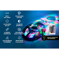 TIRA LED RGB GADNIC 150 LEDS CON CONTROL REMOTO - comprar online