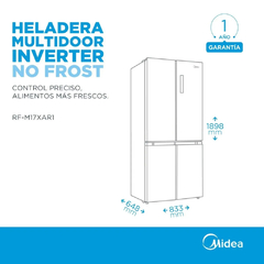 HELADERA NO FROST MULTI DOOR MIDEA INVERTER 470L RF-M17XAR1 - tienda online