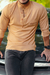 Camisa Lino Georgias Camel - tienda online