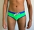 Sunga Slim Neon Green Blue Faixa Tripla