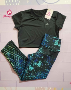 Conjunto Deportivo Leggins Sublibado y Blusa corta - comprar online