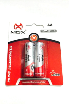 2 Pilhas AA 2600 mAh Recarregáveis - Mox MO-AA2600B2