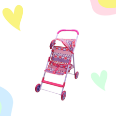 COCHE DE PASEO TOYLAND CON CAPOTA 60CM CORAZONES