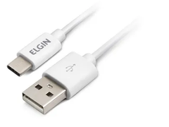 Cabo USB Elgin 2.0 Tipo C Branco - comprar online