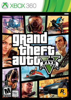 GTA 5 Grand Theft Auto V - BEST SELLER PLATINUM HITS - Xbox 360 (SEMI-NOVO)