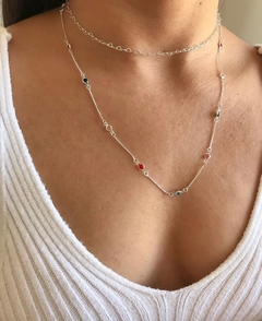 Choker elo de coração na prata 925. - Meloniacessorios