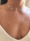 Choker estrelinhas vazadas na prata 925.