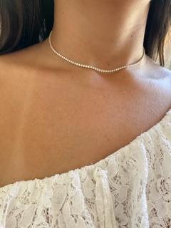 Choker riveira fina zircônias cristais na semijoia - comprar online