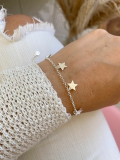 Pulseira estrelinha na prata 925.