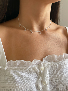 Choker meia lua na prata 925. - comprar online