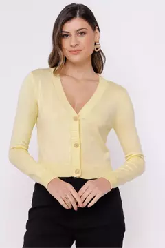 Cardigan Tricot Curtinho AMARELO