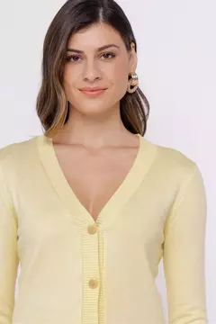 Cardigan Tricot Curtinho AMARELO - comprar online