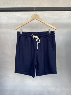 SHORT MOLETOM LISO AZUL