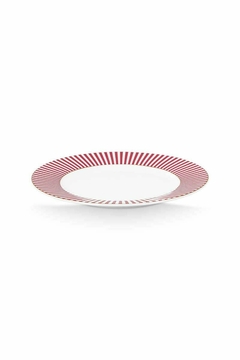 PLATO ROYAL STRIPE ROSA OSCURO 21CM - comprar online