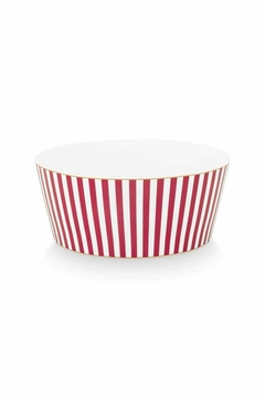 BOWL ROYAL STRIPE ROSA OSCURO 15CM - comprar online