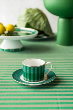 TAZA DE ESPRESSO & PLATILLO VERDE LOVE BIRDS ESMERALDA - comprar online