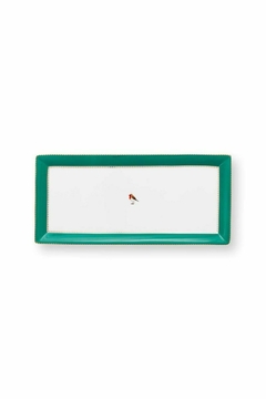 BANDEJA RECTANGULAR LOVE BIRDS ESMERALDA 33.3CM