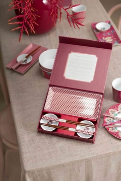 SET DE SUSHI ORIENTAL FLOWER FESTIVAL ROSA OSCURO - comprar online