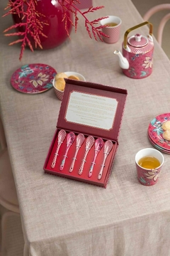 SET/6 CUCHARITAS ORIENTAL FLOWER FESTIVAL ROSA OSCURO - comprar online