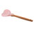 COLHER DE SILICONE C/ CABO DE BAMBU HEART ROSA