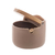 SALEIRO DE CERÂMICA C/ TAMPA E COLHER DE BAMBU AREIA - Cutie Home Decor ®