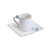 CJ DE 6 XÍCARAS CAFÉ PORCELANA FLOWER SQUARE PLATE BRANCO 80ML - comprar online